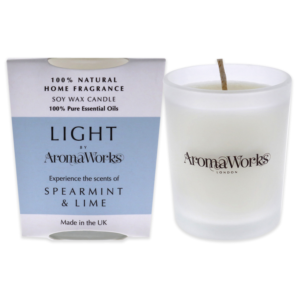 Light Candle Small-Spearmint and Lime by Aromaworks for Unisex-2.65 oz Candle